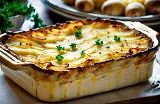 Картофельная гратен с сыром и чесноком