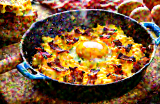 Яичница с беконом и сыром: рецепт приготовления