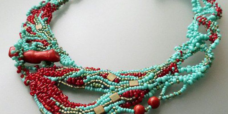 Плетём колье морской прибой из бисера